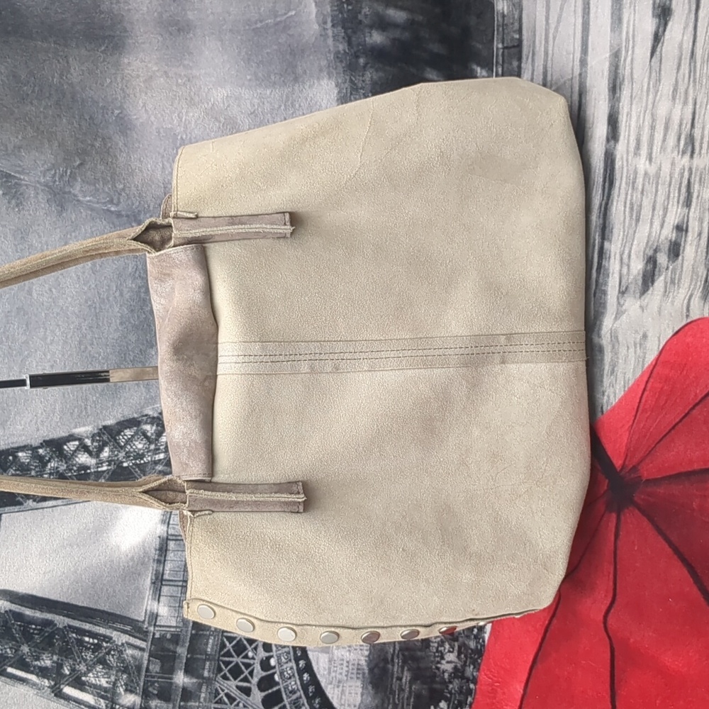 Hammitt Oliver Suede Grommet Stud Pewter/Metallic Tote Bag - Picture 12 of 15